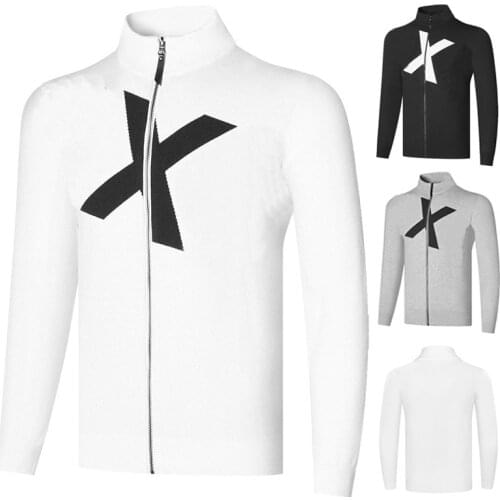 Winter New Golf Clothing Mens Sports Warm Sweater Coat Cotton Shrink-Proof Zipper High-Quality Top