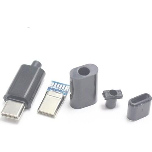 1set DIY 24pin USB-C USB 3.1 Type C USB-C Male solder Plug Connector SMT type with PC Board 56K Ohm Resistor