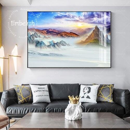 1 Piece Beautiful Snow Mountains Landscape HD Spray On Canvas Paintings For Living Room Modern Home Decor Wall Art Pictures Art