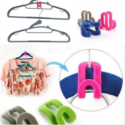 10pcs/set Flocking Magic Hanging Hooks for Clothes Hanger Accessories Multifunctional Rack Clothing Organizer Home Storage