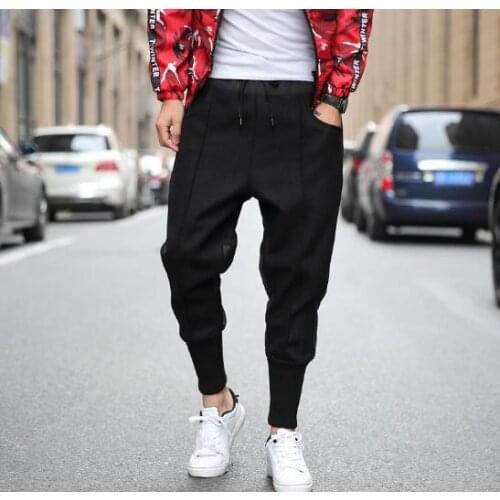 2017 Mens Harem Pants Hip hop Loose Casual Winter Mens Pant Stitching High Quality Long Trousers jogger Track pants Plus 5XL