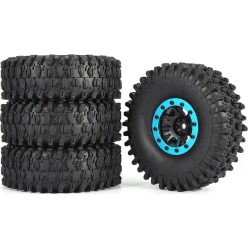 4P 1.9" Beadlock Wheel Rims 120MM Tires Tyre For RC 1/10 Crawler TRX-4 Tamiya CC01 MST jimny RC4WD TF2 D90 D110 90046