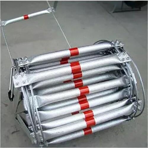 5M Fire Rescue Equipment Aluminum Wire Rope Life Ladder Escape Rope Ladder Safety Self-rescue XA