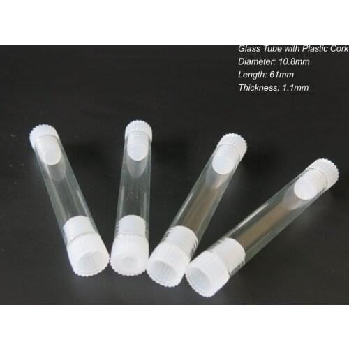 500 pcs/lot Empty Sample Glass Tube With White PE Cork Small Alcohol Test Tube With Plug Mini Glass Tube for Eliquid Seeds