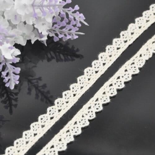 5Y Wholesale Diy Handmade Patchwork Beige Cotton Material Cotton Lace Trim Garment Lace Material Lace Ribbon L105
