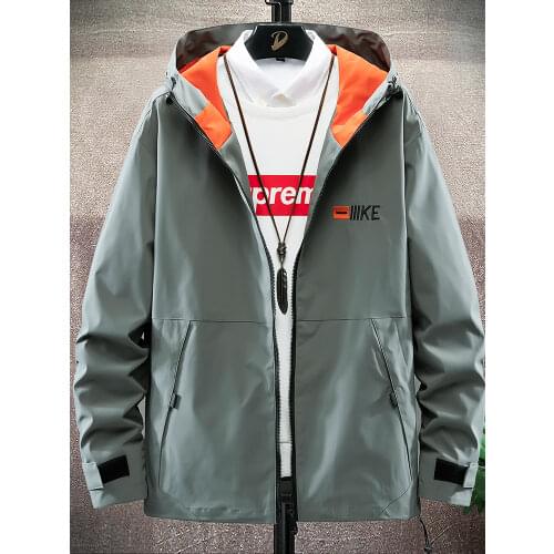 Spring Autumn Plus Size Mens Jacket Streetwear Fashion Zipper Outerwear Hooded Coat Windbreaker Men Casual Jackets 6XL 7XL 8XL