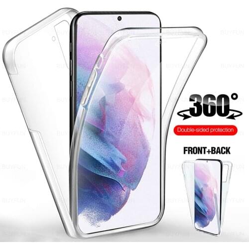 360° Full Body Double case for Samsung S21 Ultra Transparent soft TPU Silicone cover for Samsung s21 plus protector phone cover