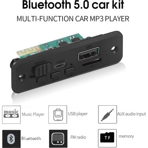 Kebidu Bluetooth MP3 WMA Decoder Board DC 5V Audio Module USB TF Radio Wireless FM Receiver MP3 Player 2 x 3W Amplifier For Car