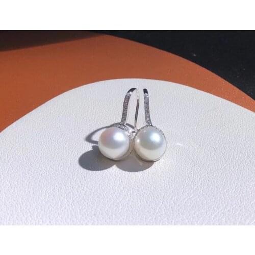 Trendy 925 Sterling Silver Earrings Findings Settings Base Mountings Parts Mounts for Pearls Agate Crystal Stones Jade