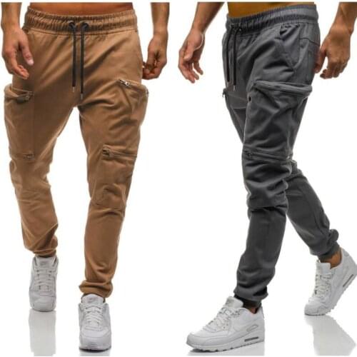 Fashion sport pants sweatpants camouflage multi-pocket casual elastic belt small feet pants joggers tracksuit trousers men