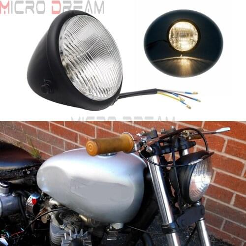 Motorcycle Hi-Lo Beam Bullet Halogen Vintage Headlight For Harley Dyna Sportster Custom Headlamp Bobber Chopper Retro Headlight
