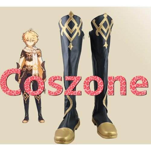 Genshin Impact Male Traveler Cosplay Shoes Boots Halloween Carnival Cosplay Costume Accessories