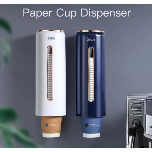 Cup Dispenser Holder Wall Mounted Automatic Disposable Cup Storage Rack Organizer Water Dispenser Cup Holder Storage Rack Cups