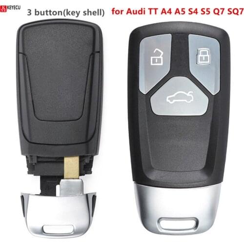 Keyecu New Smart Remote Key Shell Case Fob 3 Button for Audi TT A4 A5 S4 S5 Q7 SQ7 2017 Up FCC ID: 4M0 959 754 AK /AQ /AF
