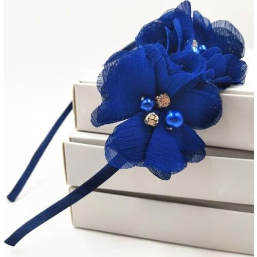 Girls Crystal Headband Flower Pearl Hairband for Kids Girls Headband Birthday Headband 5MM Metal Headband Girls Hair Accessories