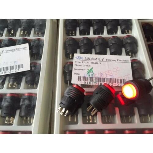Original new 100% FD16-121 button switch single knife lamp red 16mm