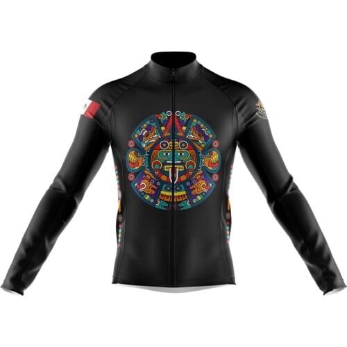 Autumn Couple Long Sleeve Bike Jersey Mtb Enduro for Mexico Ancient Civilization Illustration Cycling Clothing