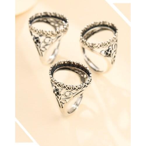 14*19mm 925 STERLING SILVER Semi Mount Bases Blanks base blank Pad rings ring Setting set diy jewelry A5601