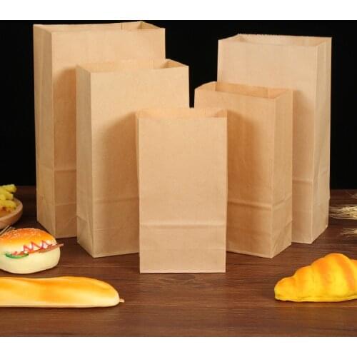 Kraft paper bag gift food sandwich baking wedding supplies packaging bag recyclable takeaway bag