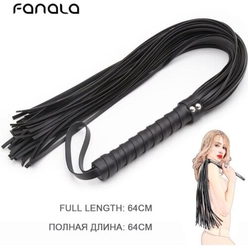 64cm Bdsm Leather Whip for Sex Game Bondage Flogger Flirting Whip Slap Spanking Exotic Accessories with Tassel Whip for Women