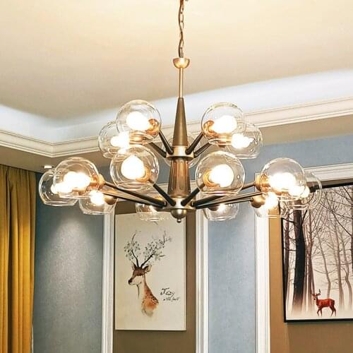 Bar Loft Stained Glass Chandelier pendant fixtures Led Luminaria Hotel Ceiling Chandeliers For Living Room lights home lighting