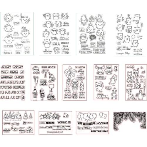 Animals Fruits Months Number Transparent Silicone Clear Stamp For Scrapbooking DIY Craft Decoration Soft Stamp 2020
