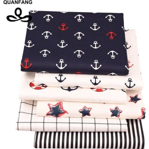 QUANFANG 6pcs/Lot OR 50x160cm/Piece Printed Twill Cotton Fabric For Sewing,Patchwork,DIY Quilting Tissue Baby ,Children Material