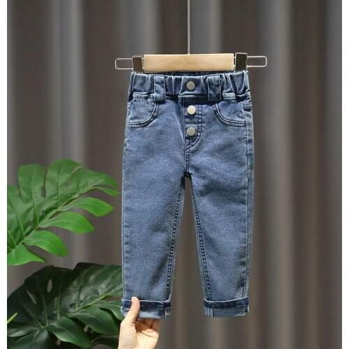 Girls Baby Jeans Fall/Winter Kids Outer Wear Trousers New Kids Fashion Casual Pants Children Clothes 8M 9M 3T 6T