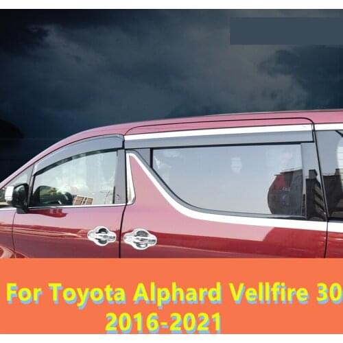 Waterproof decorative strip sun visor special modified window rain eyebrow accessories For Toyota Alphard Vellfire 30 2016-2021