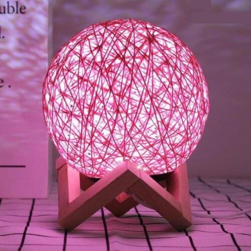 Led usb Plug In Bedroom Table Lamp Usb Rattan Ball Creative Star Desk Lamp Bedside Romantic led Nightlight Gift For Girlfriend