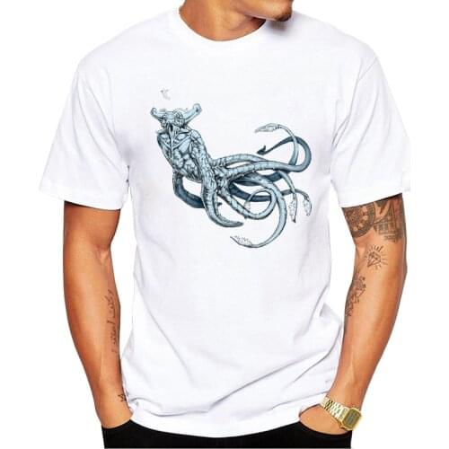 TEEHUB Short Sleeve Man Tops Transparent Sea Emperor T-Shirt Vintage Octopus Printed Tshirts Cool t shirts Essential Tee