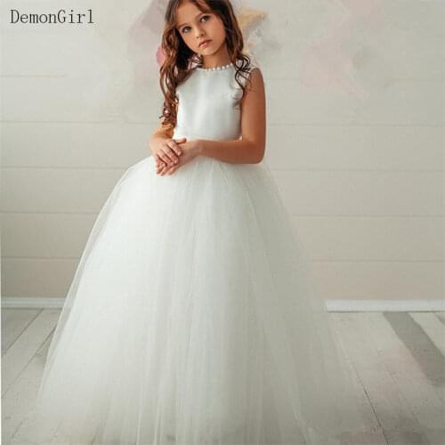 A-Line Flower Girl Dress Puffy Tulle Wedding Party Gowns for Girl First Communion Dresses Birthday Gown