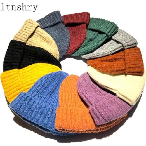 Winter Warm Knitted Skullcap Casual Short Thread Hip Hop Hat Adult Men Beanie Wool Knitted Beanie Skull Cap Elastic Hats Unisex
