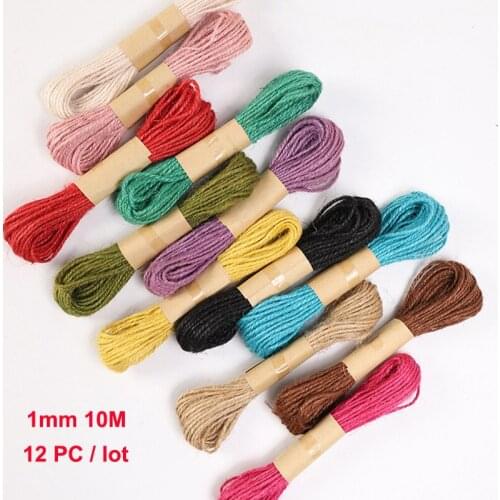 1mm Natural Colored Jute Cord Rope String Ribbon Sewing DIY Vintage Wedding Jute Twine Thread Crafts Party Home Decoration