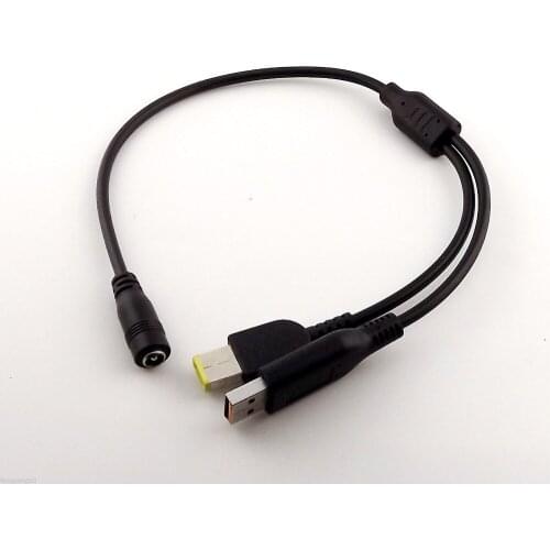 1pcs DC 5.5x 2.5mm Female to Rectangle Male FOR-Yoga3 Power Cable for Lenovo Thinkpad 40cm