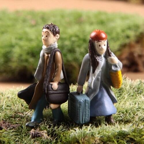 1PC Mini Couples Dolls Fairy Garden Miniatures DIY Micro Landscape Decor Dollhouse Action Figures Figurine Vintage Home Decor