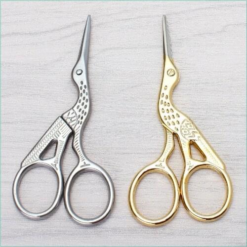 1Pcs Durable Craft Vintage Classic Sewing Embroidery Scissors Nail Art Stork Unicorn Scissors Household Beautiful Scissor