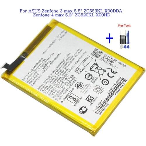 1x 4120mAh C11P1609 Replacement Battery For ASUS Zenfone 3 max 5.5" ZC553KL X00DDA / Zenfone 4 max 5.2" X00HD ZC520KL + Tools