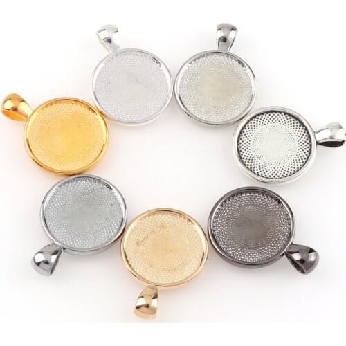 10 Pieces 20MM Internal Size Convex Round Base Pendant Placement Tray DIY Blank Jewelry Border
