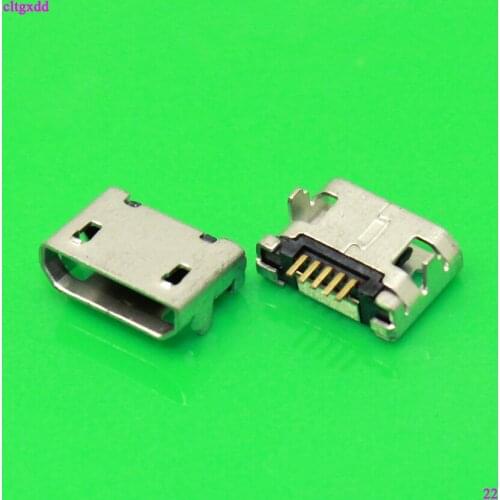 100pcs 5pin DIP Micro USB Jack,5Pins Micro USB Connector Tail Charging Port Socket Dock Plug Replacement Repair Parts