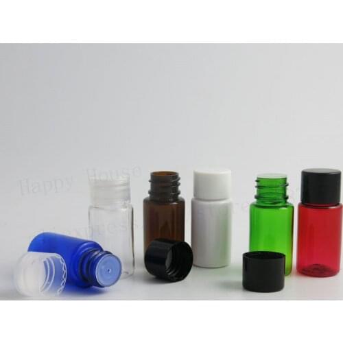 100 x 10ml Small Empty PET Plastic Cream Bottle with White Black Clear Plastic Cap Insert Set 1/3oz PET Cosmetic Containers