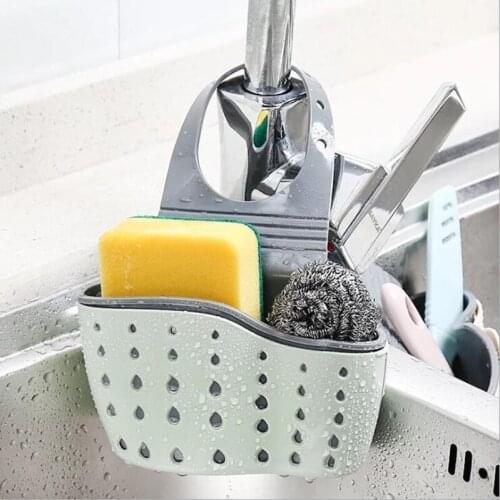 12*22cm Sink Drain Storage Basket Kitchen Adjustable Rubber Creative Hollow Dishwashing Sponge Pool Rack Storage Soft Bag