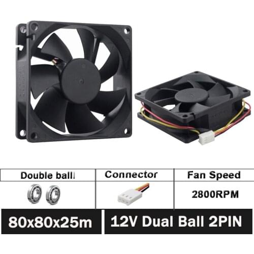 20pcs/set Gdstime DC 12V 80mm x 25mm 3pin 3.15inch 8025 80mm 8cm Cooler Fan With FG Function For Computer CPU Cooling
