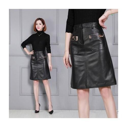 2018 New Fashion Genuine Sheep Leather Skirt K161
