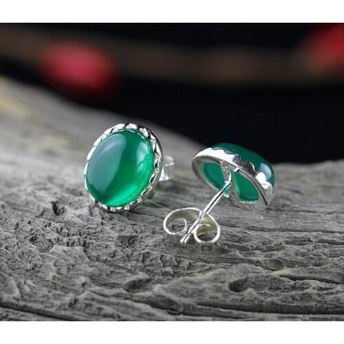 2018 Limited Anniversary Brinco 925 Pure Silver Jewelry Fashion Fresh Womens New Style Of Agate Lace Ear Nail