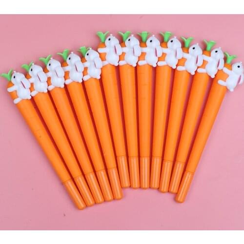 24pcs Funny Cute Bunny Vegetable Gel Pens Kawaii Office Accessory School Stuff Thing Ballpoint Stationery Rollerball Material
