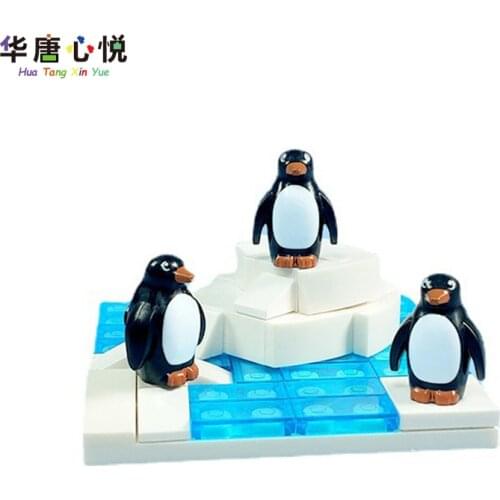 Friends Animal Penguin and Swimming Pool Paradise 3 Pcs Set Accessories Toys For Children Educational DIY Models Building Blocks