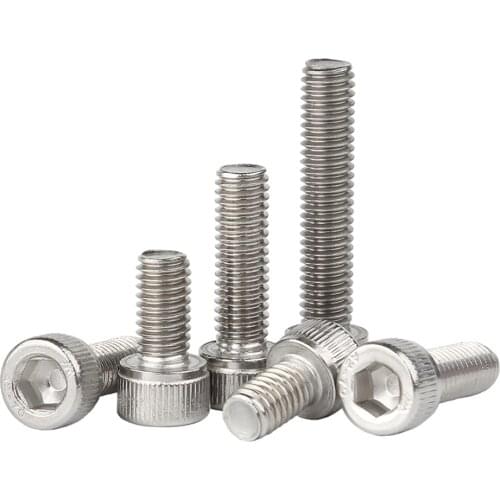 5-50PCS M1.4 M1.6 M2 M2.5 M3 M4 M5 M6 M8 Hexagon Hex Socket Cap Head Screw Allen Bolt Screws DIN912 304 Stainless Steel A2