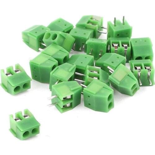 50pcs 3.5mm Pitch 2 pin 2 way Straight Pin PCB Screw Terminal Blocks Connector