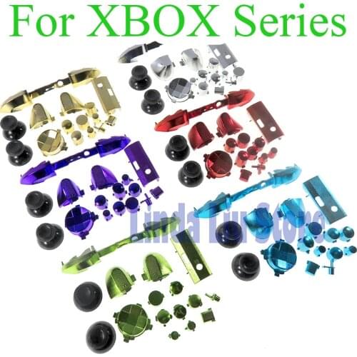 60sets Chrome Full Set Buttons for Xbox Series S X Controller LB RB LT RT Bumpers Triggers D-pad ABXY Button Replacement